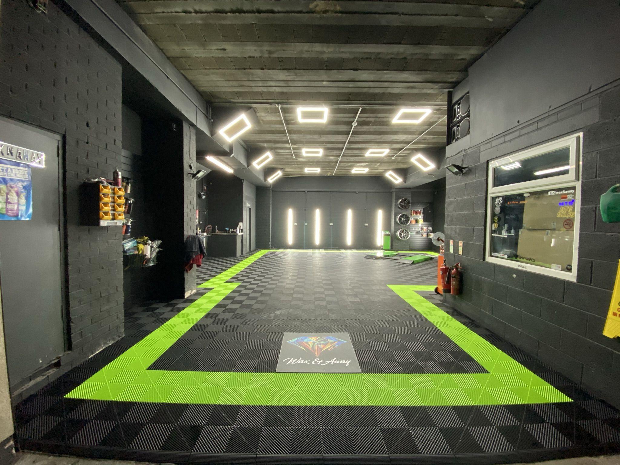 auto detailing shop floor